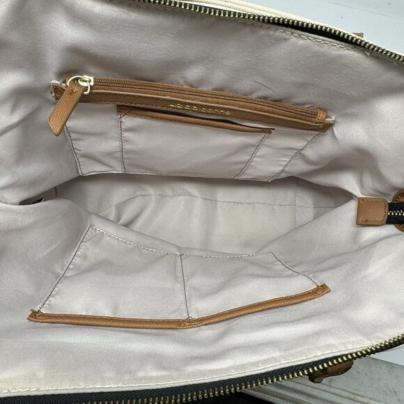 Liz Claiborne Colorblock Satchel Handbag Purse With Shoulder Strap EUC - Picture 6 of 12